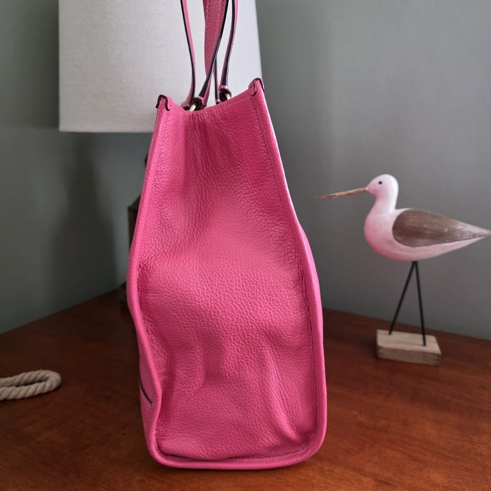 Coach C3078 Dempsey Tote Pink Pebbled Leather Shoulder Bag - Picture 6 of 16